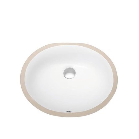 DAWN Dawn CUSN007A00 Under Counter Oval Ceramic Basin with Overflow; White CUSN007A00